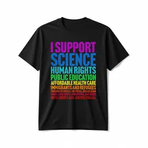 Men's 100% Cotton Graphic Short-Sleeve Round Neck T-Shirt - Casual Streetwear Top for Progressive Liberal Democratic Causes, Tshirt