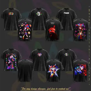 [COLLECTION] The Amazing Digital Circus Vintage Washed Shirt, Colorful Cartoon Graphic Tee, Oversized Fan Apparel