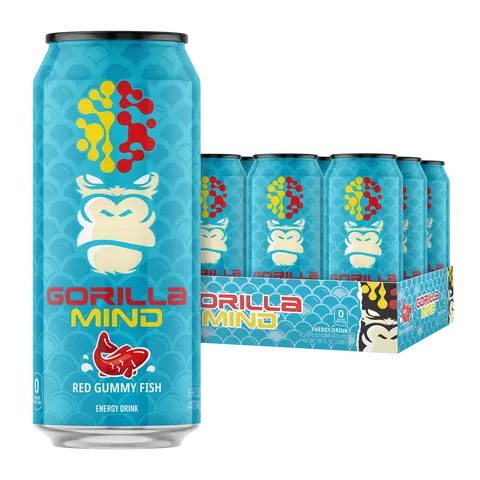 Gorilla Mind Caffeinated Energy Beverage - 12-Pack Sugar-Free Energy Cans, Cool Creamy Wild Flavor US-Sold Drink for Adults
