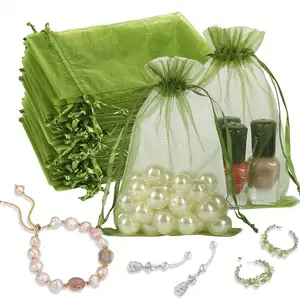 200PCS Fruit Protection Bags, 4x6 Inch Green Strawberry Netting Cover Drawstring Mesh Bags Pest Barrier for Blueberry Small Fruit