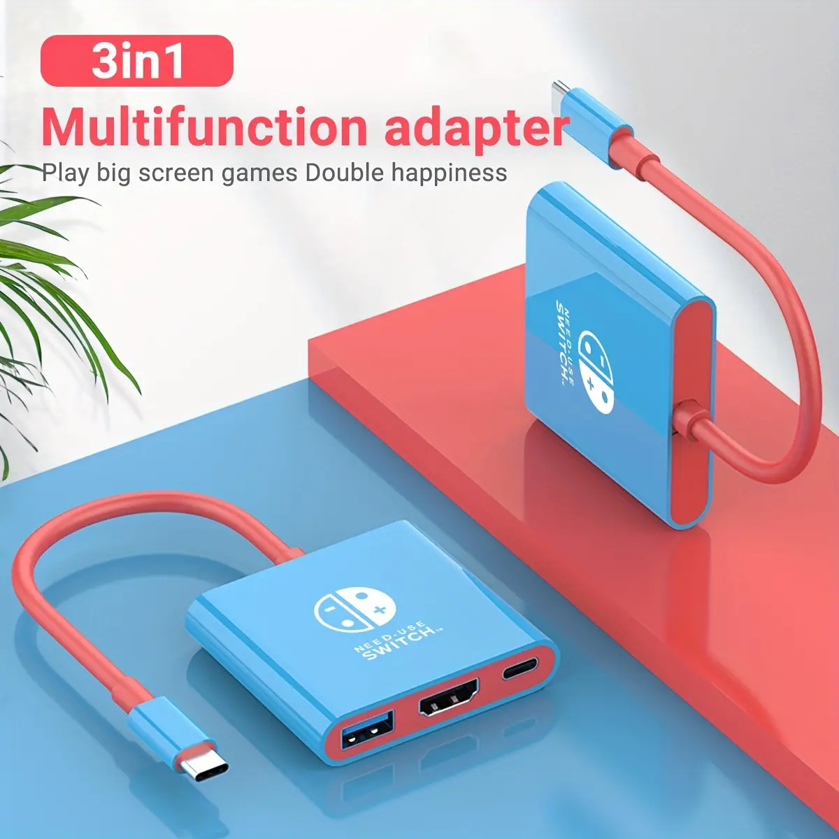 3 in 1 Switch Dock for Nintendo, Switch Docking Station for TV, Portable Nintendo Switch TV Adapter USB C Charging Dock, Type C to 4K HDMI Output Hub