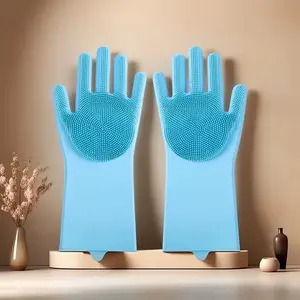 Household Silicone Dishwashing Gloves Ideal for Kitchen Dishwashing and Cleaning Featuring Soft Bristles these unisex gloves are perfect for general household cleaning tasks