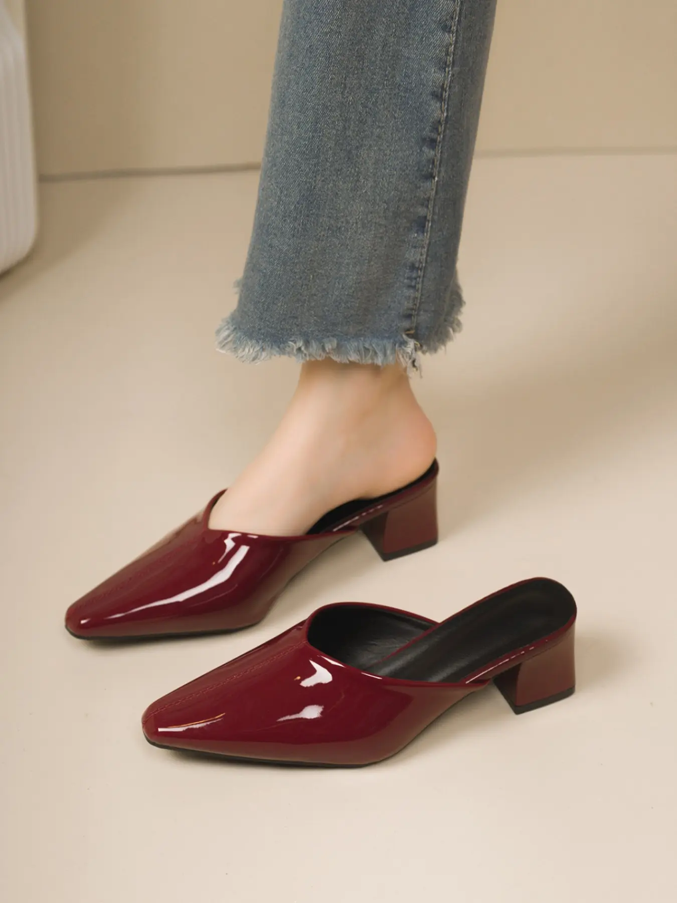 Women's High Heel Sandals, Pointed Toe Cuban Heel, PU Leather, Minimalist Style, Casual Summer Shoes, Perfect for Shopping and Office Wear