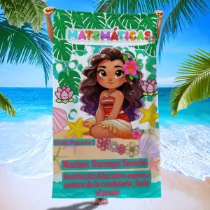 Moana Tropical Beach Towel, Blue Gradient Floral Print Bath Towel, Soft Skin-Friendly Towel for Home, Outdoor, Pool Party, Yoga, Summer