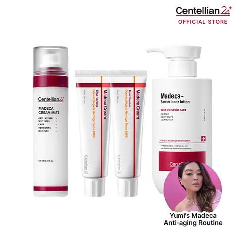 [Centellian24] Yumi's Face to Body Anti-Aging Strengthening Skin Care Kit - Madeca Cream Time Reverse 50ml x2, Barrier Body Lotion 500ml, Cream Mist - Hydration, Firming, Barrier Care, Irritated Skin Relief, Itch Relief - Korean Skincare