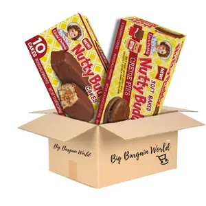 Little Debbie Nutty Creme Pie and Nutty Cake 2 Pack Cakes - Soft Cookie Sandwich with Creamy Peanut Butter Filling, Individually Wrapped for On-the-Go Snacking, Perfect for Kids' Lunchboxes and Parties