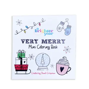 Very Merry Mini Coloring Book, A Brighter Year,  Adult Coloring Book, Christmas, Simple, Easy, Bold, For Growups, colouringbook, coloringbook