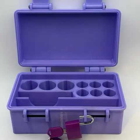 Peptide Fridge Vault+ Locking Storage Case for 3ml & 10ml Vials, Syringes, & Alcohol Wipes.