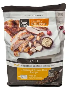 Simply Nourish Adult Cat Chicken and Brown Rice Dry Food, 7 Pounds