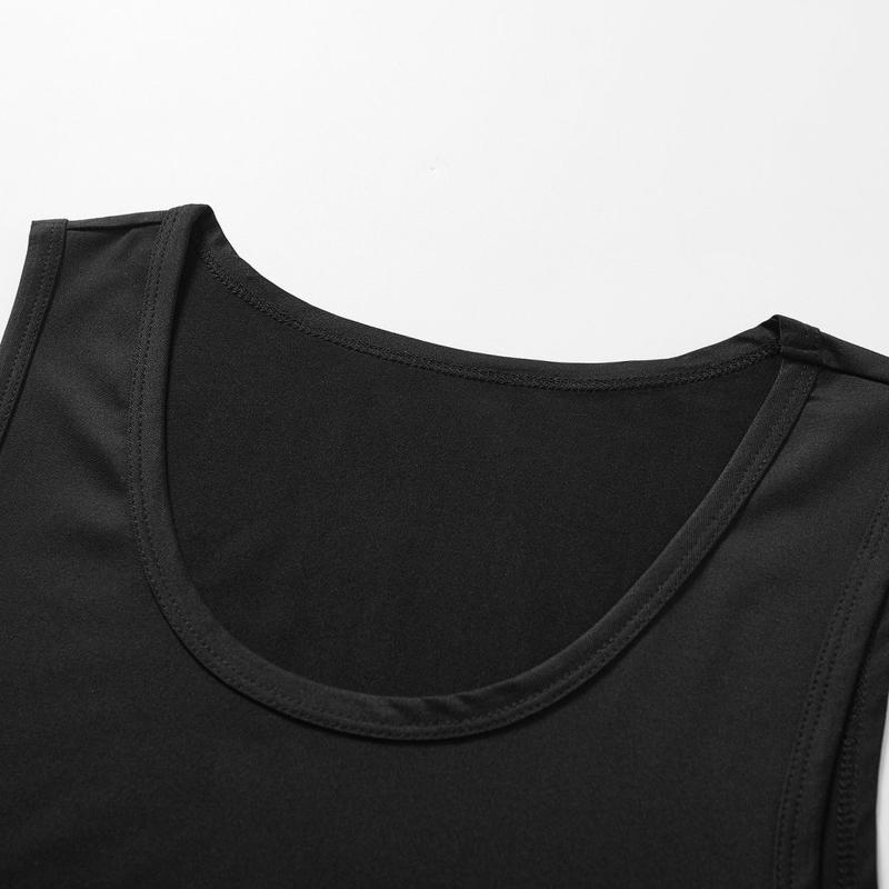 Men's 5 PCS Black Compression Tank Tops Set Slim-Fit Athletic Gym Vest for Bodybuilding & Daily Wear Quick-Dry Ice Silk Material Running Clothing Sports Jersey