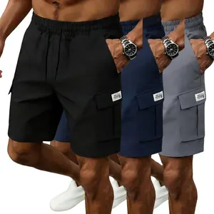 Men’s 3-Piece Short Set – Angled Pockets – Three-Piece Bottoms for Everyday Wear; Men’s Overalls/Shorts, Perfect for Street Style, Skateboarding, and Camping, Pants, Polyester, Casual, Fabric