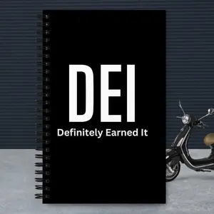 DEI Definitely Earned It Spiral Notebook - Customized Wire-bound with 140 Dotted Pages, Soft-Touch Coating, and Metal Wire-O Binder
