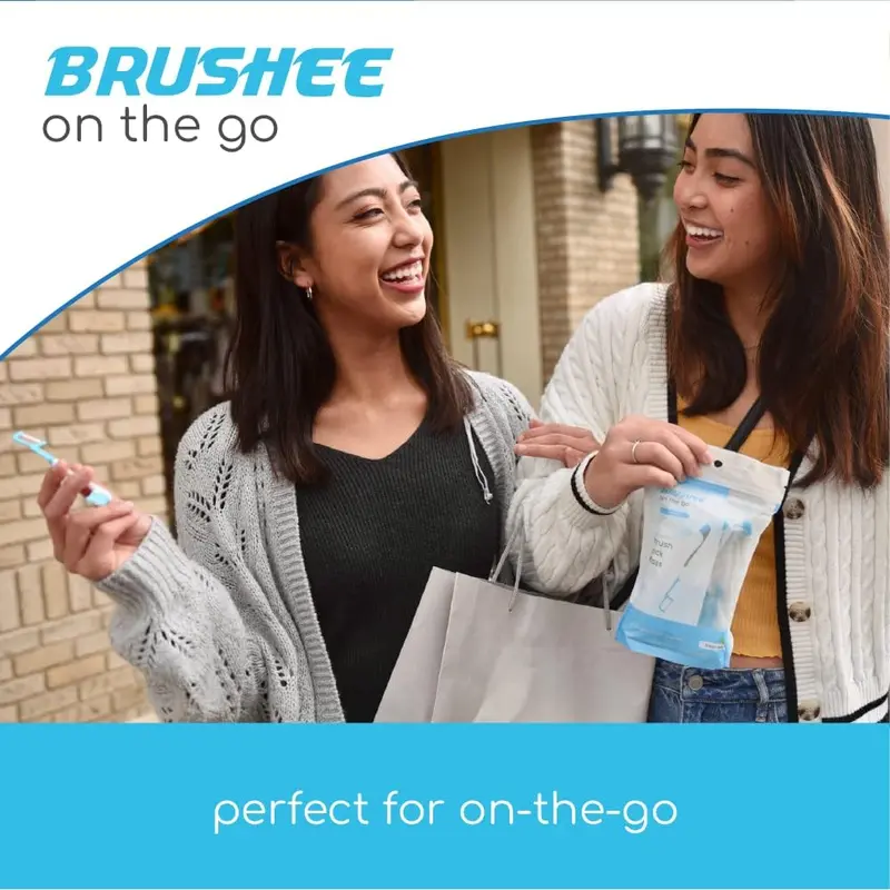 Brushee 4-in-1 On-the -Go Toothbrush - Paste, Brush, Pick, Floss - Fresh Mint 3