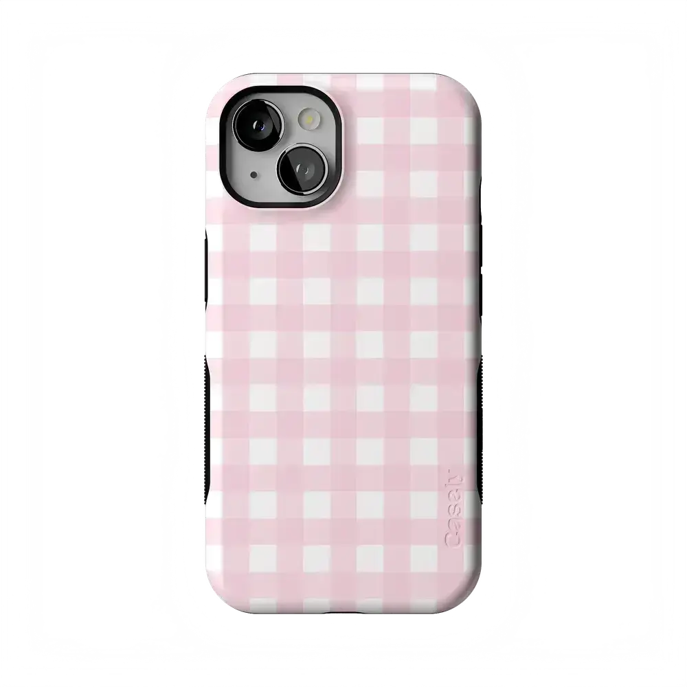 Casely iPhone 13 Case | Sunday Best | Pink Plaid | Bold Protective Design | Compatible with MagSafe
