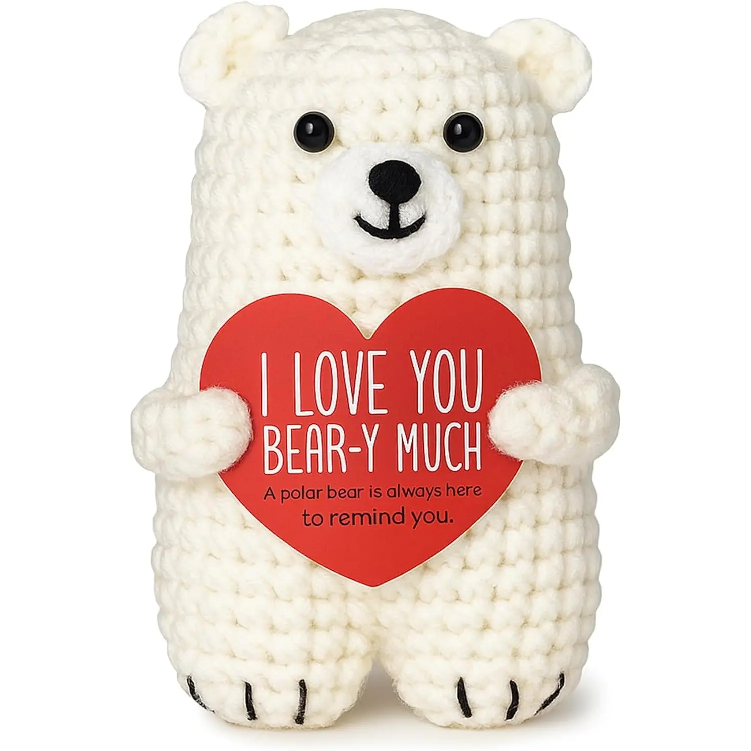 Handmade Crochet Polar Bear, Amigurumi Stuffed Animal, Crochet Gift for Him & Her, Amigurumi Gift, Romantic Birthday & Anniversary Gifts for Couples, Unique Desk Decor & Stocking Stuffers, Christmas Gift, Soft Huggable, Soft Cuddly Gift