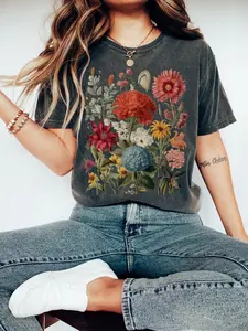Boho Wildflowers Cottagecore Shirt, Gift For Her, Plant Shirts,  Floral Shirt, Gift For Women, Flower T-Shirt, Floral Tee