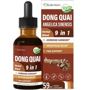 Liquid Supplement for Women, Angelica Sinensis Root Extract Tincture Support Menopause & PMS Relief, Hot Flashes, Herbal Blend Drops with Red Clover Fenugreek. 2oz