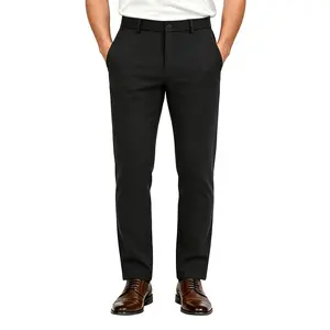 Plaid&Plain Slim Fit Dress Pants for Men Stretch Business Casual Suit Slacks