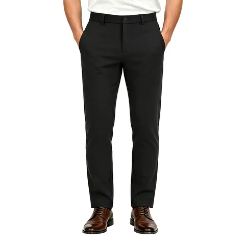Plaid&Plain Slim Fit Dress Pants for Men Stretch Business Casual Suit Slacks