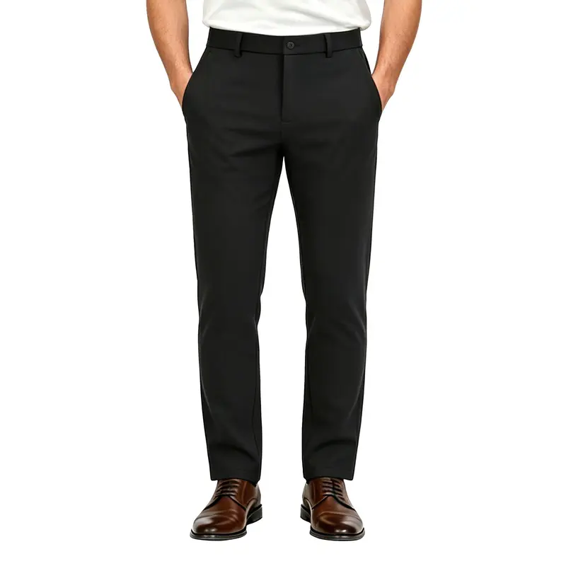 Plaid&Plain Slim Fit Dress Pants for Men Stretch Business Casual Suit Slacks