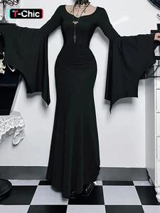 women's plain ruched mermaid maxi dress, elegant formal wear, sweetheart neck long sleeve evening party gown, elegance holiday dress, feminine goth clothes, ladies fall & winter clothes, longsleeves dresses for women, chic womenswear