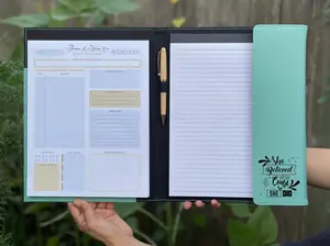 Gift for Her, The PrenuerCreations Personalized Portfolio, Padfolio with Pen, Lined notepad / Weekly Planner / Daily planner options