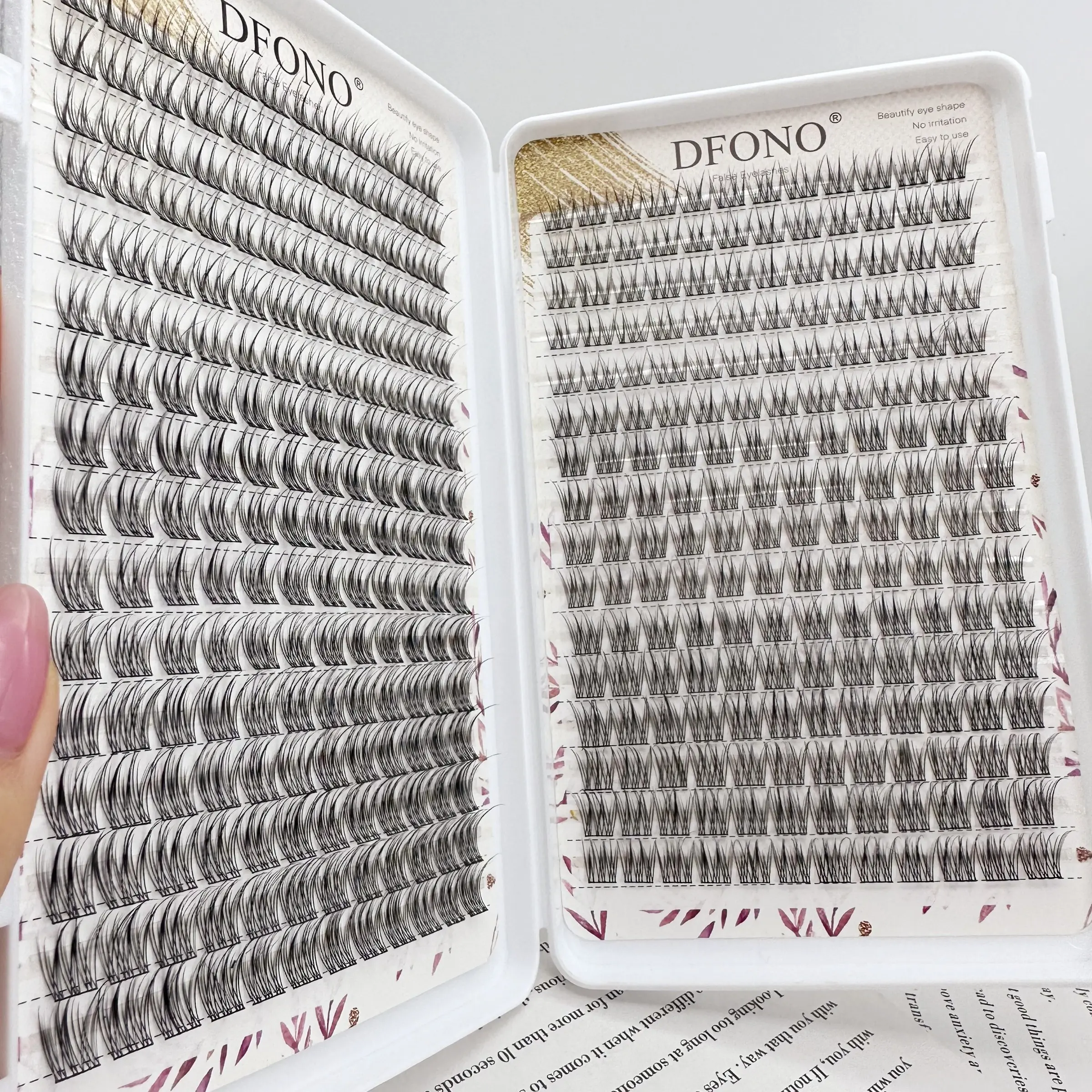 384 Soft Lightweight Fish Tail Individual Volume Voluminous False Eyelashes, High Quality Eyelashes, Reusable D Curl 10-12mm, Daily Makeup, Fish Tail Design, Soft Texture, DIY Eyelash Extensions