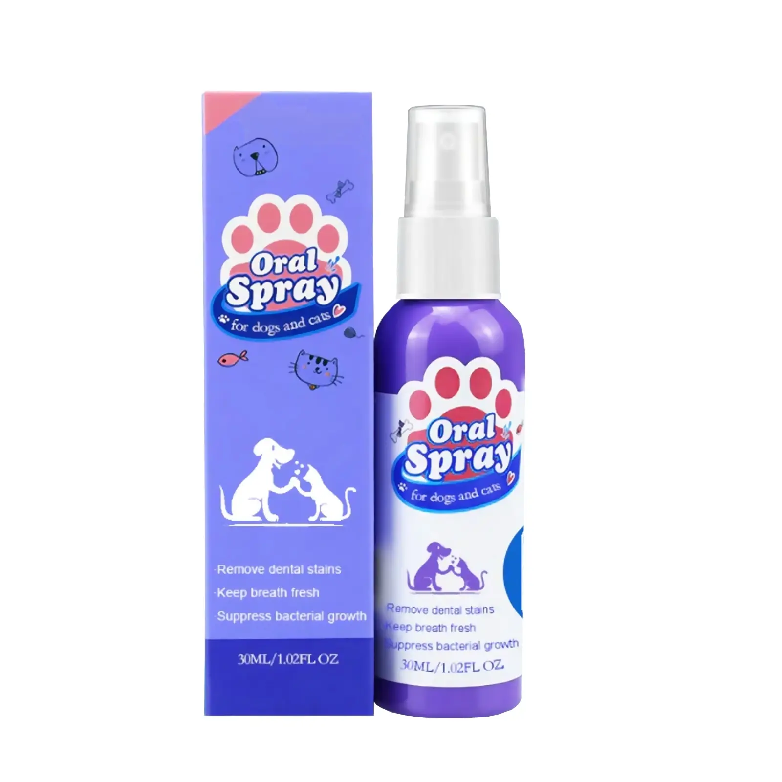 Cat and Dog Tooth Cleaning Spray - Removes Stains, Freshens Breath, Pet Oral Care Spray