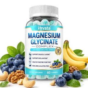 Magnesium Glycinate Gummies 1000mg | High Absorption Complex | Relaxation & Daily Wellness Support | Sugar-Free, Non-GMO | Blueberry Flavor | 60 Gummies