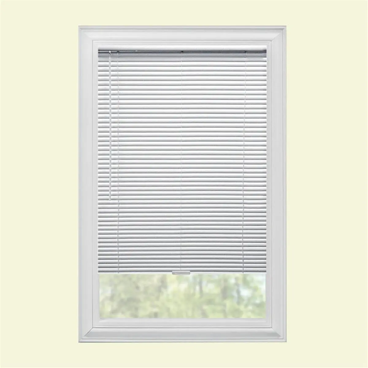 White Cordless Vinyl Blind - 2 in, Sun Protection Window Blind, 51 x 64 in