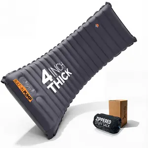 ZOOOBELIVES Inflatable Camping Sleeping Pad, Nightshadow Gray, 4-Inch Thick Full Air Support, No Bottoming Out for Side Sleepers, Camping & Backpacking Mattress with Built-in Foot Pump, Durable & Compact – Airlive2000