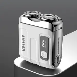 Valentine's Day gifts Beard Shaver Mini and Portable Suitcase Design,Double-Ring Magnetic Cutter Smooth Facial Storage Compact Waterproof Rechargeable Travel