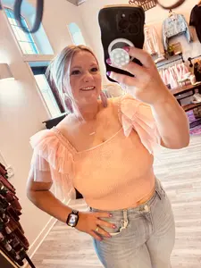 Tulle Paisley Top | Pink
