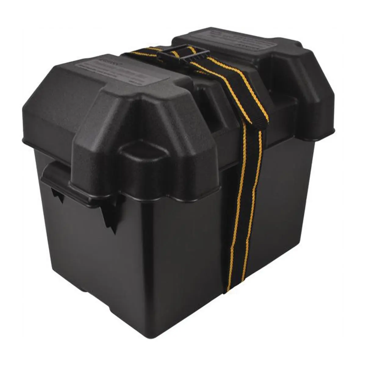Attwood Group 24 Battery Box - Non-Vented Standard-Size Case with Larger Capacity, Hold-Down Strap, Box + Strap Bundle, Non-Vented Box