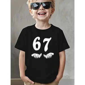 Boy's Funny Six Seven Iron-On Graphic T-Shirt, Comfortable Cotton Clothing For Kids, Size 3Y-17Y, Ideal Gift For Kids Cartoon T-shirts for toddlers, clothing for teenage boys, fun, cool, soft and breathable children's clothing.