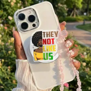 They Not Like Us Griptok, Black Girl Magnetic Phone Grip, Black Pride Accessory, Black History Gift For Her Magsafe Library Card sticky Ring Stand mount holder