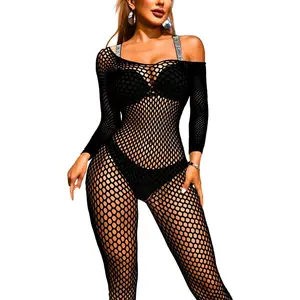 Fishnet Bodysuit, Rave Outfits, Backless Bodystocking Fits 0-18 Womenswear Exotic Lingerie Basic Black Minimalist