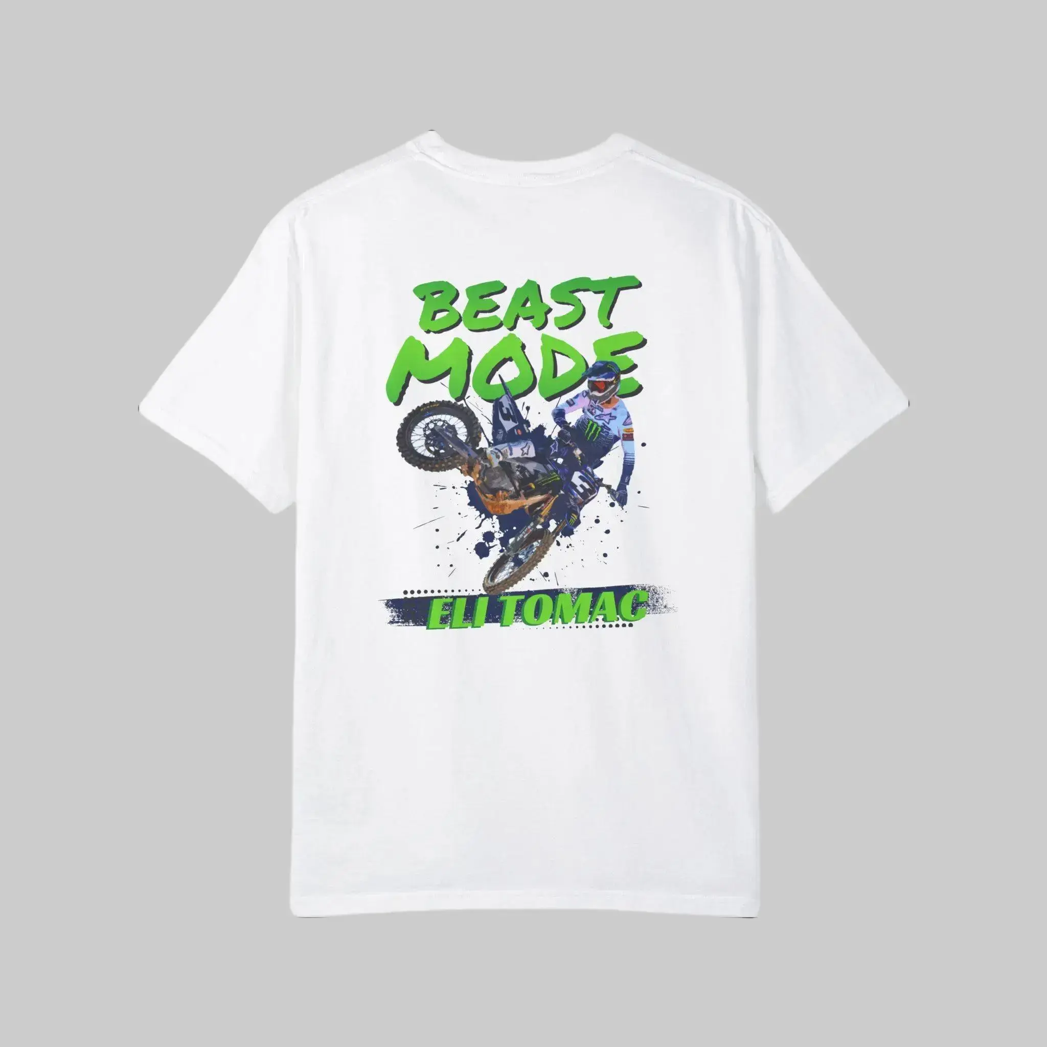 Eli Tomac 'Beast Mode' Graphic T-Shirt Sweatshirt Hoodie 2 Sided, Supercross, Motocross Rider Racing Graphic Tee