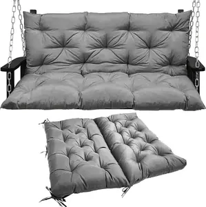 Porch Swing Cushions with Backrest, 2-3 Seater Waterproof Bench Pad Cushions, Thicken 4" Outdoor Swing Cushions, for Outdoor Patio Garden Furniture Light Gray christmas 2024 ornament christmas 2024 ornaments