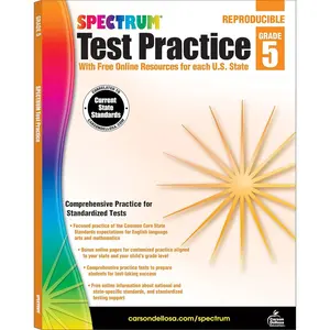 Spectrum Test Practice 5th Grade Workbooks All Subjects, Math, Language Arts, Reading Comprehension, Grammar, Spelling, Vocabulary, and Writing Practice, Classroom or Homeschool Curriculum Paperback – December 8, 2016