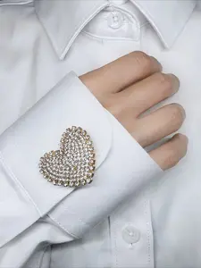 Heart Metal Button Cover, Unique Shirt Button Protector, Fashionable Sleeve Button Decor, Stylish Collar Button Accessory, Clothing Decoration