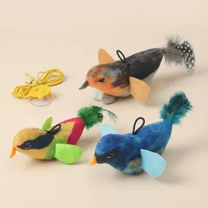3 Realistic Sound Bird Toys for Cats, Interactive Hanging Catnip Toys, Durable Chew Resistant Pet Supplies, Fun Self-Entertainment