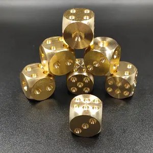Golden Copper 2pcs Elegant Solid Brass Mahjong Dice- Intricate Engravings, Perfect for Board Games, Bars& KTV- Yellow, Tabletop Gaming, Highquality Metalwork, Bar Owners, Game Enthusiasts, Dice Set