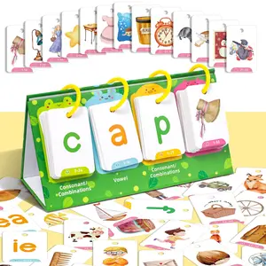 English Phonics Desktop Cards, Vowel Consonant Combinations, Early Education Learning Tool, Educational Toys for Kids, Visual Stimulation Cards