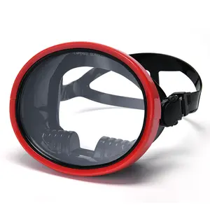 Adult Freediving Mask – Tempered Glass Elliptical High Definition Anti-Fog Scuba Diving Goggles – Wide View Silicone Snorkel Mask Diving Gear Snorkeling Gear for Men Women