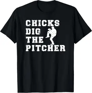 100% Cotton Baseball Pitcher Funny T-Shirt