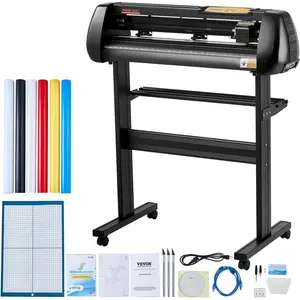 VEVOR Vinyl Cutter Machine, Upgraded 28 Inch Paper Feed Cutting Plotter Bundle, Adjustable Force & Speed Vinyl Printer with Powerful Stepper Motors, Signmaster Software Compatible with Windows System
