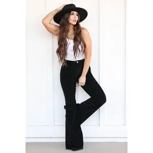 Chlloe Corduroy Flare Pants - Black