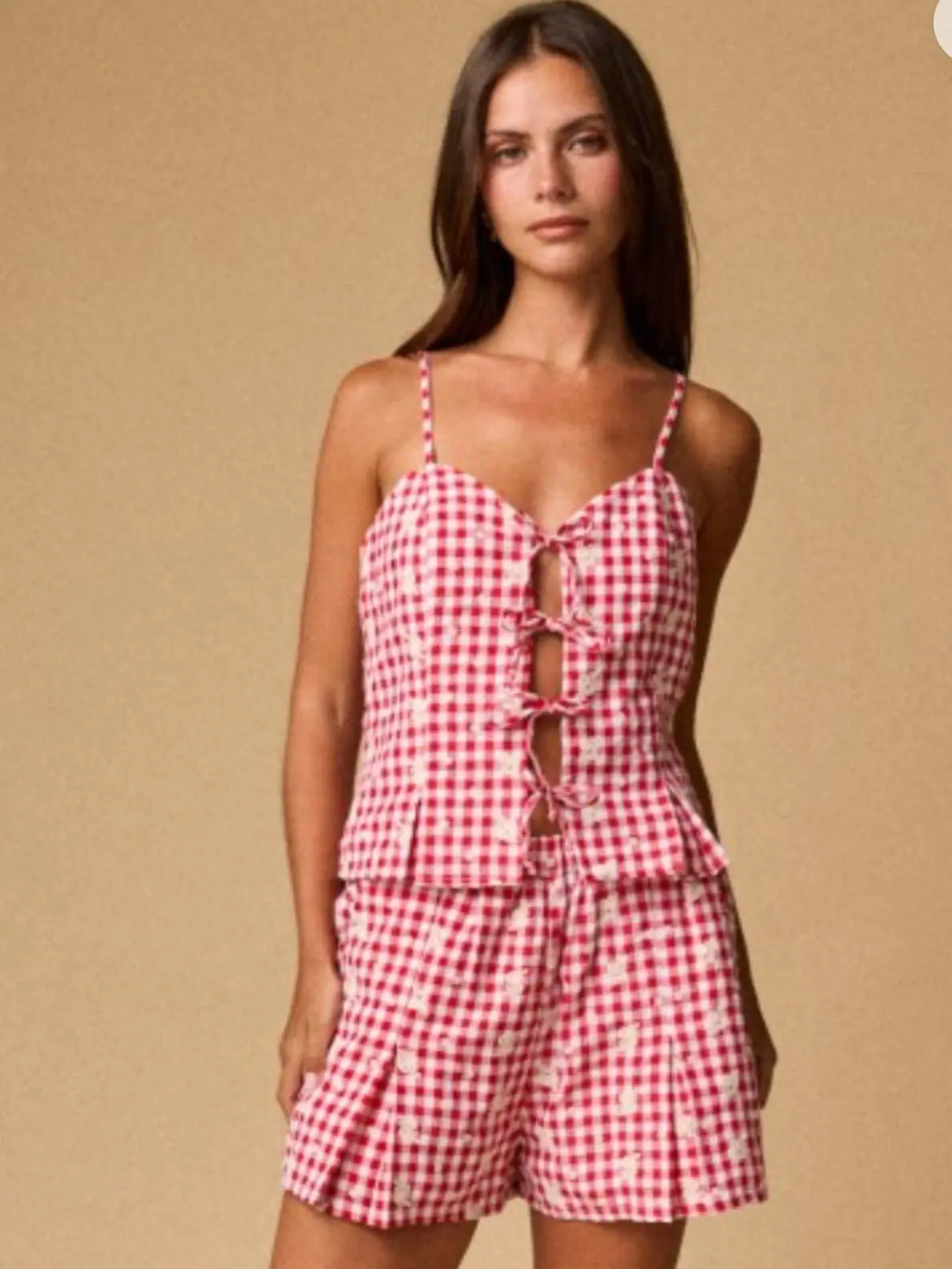 2pc Red Flower Set