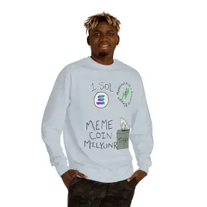 Meme Coin Millionaire Crewneck Sweatshirt — 'Crypt Apparel' Crypto Design